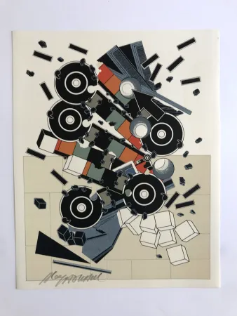 リトグラフ Le Yaouanc - Une faune de machines (Le métier de bâtisseur III)