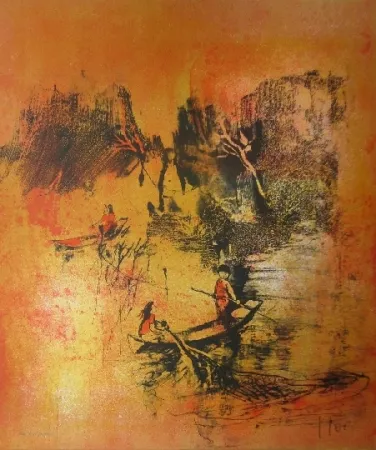 リトグラフ Lebadang - Maison sur eau