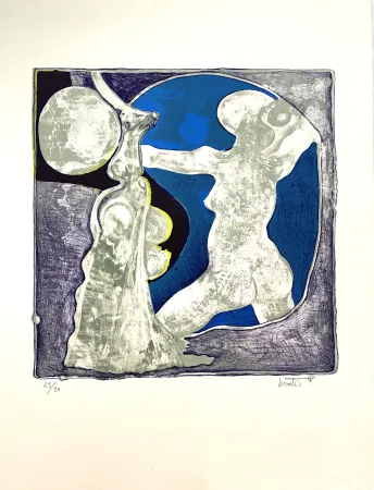 リトグラフ Lecomte Rard - Le Nu au miroir