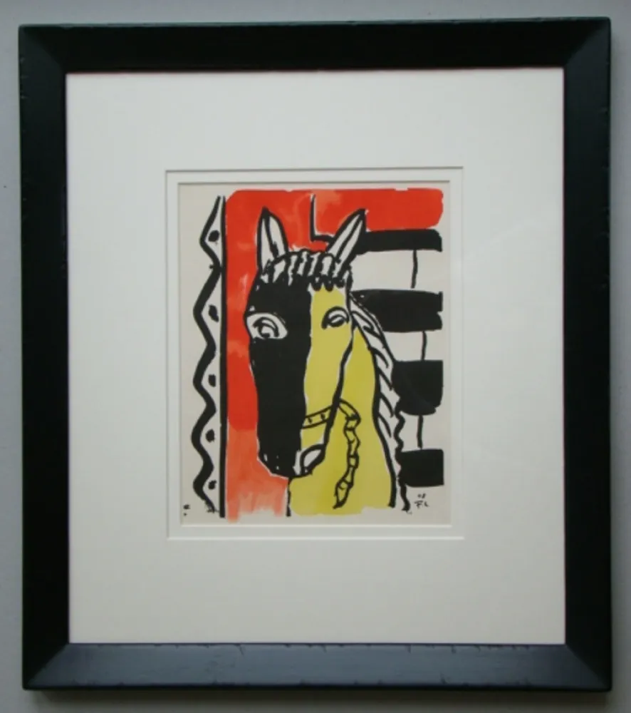 ステンシル Leger - Cheval sur fond rouge, 1948