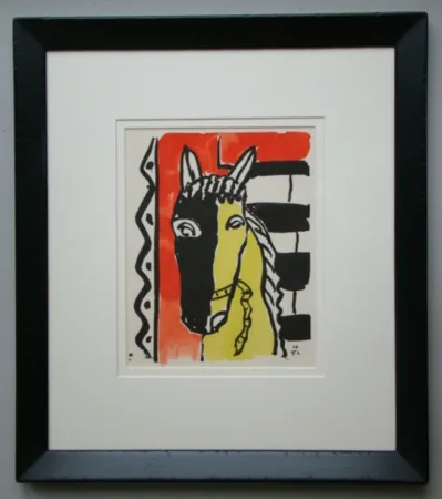 ステンシル Leger - Cheval sur fond rouge, 1948