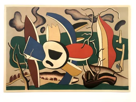 リトグラフ Leger - Fleurs et papillons / Peintures antérieures à 1940