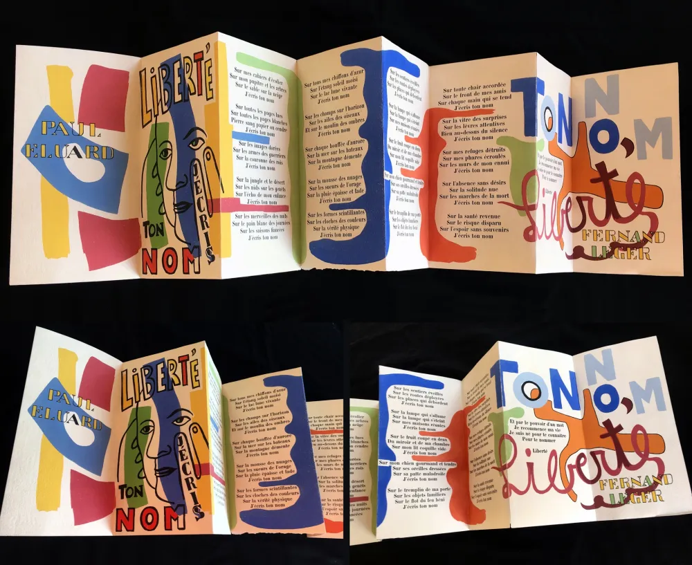 ステンシル Leger - Paul Éluard : Liberté J'écris Ton Nom (1953. 1ère édition)