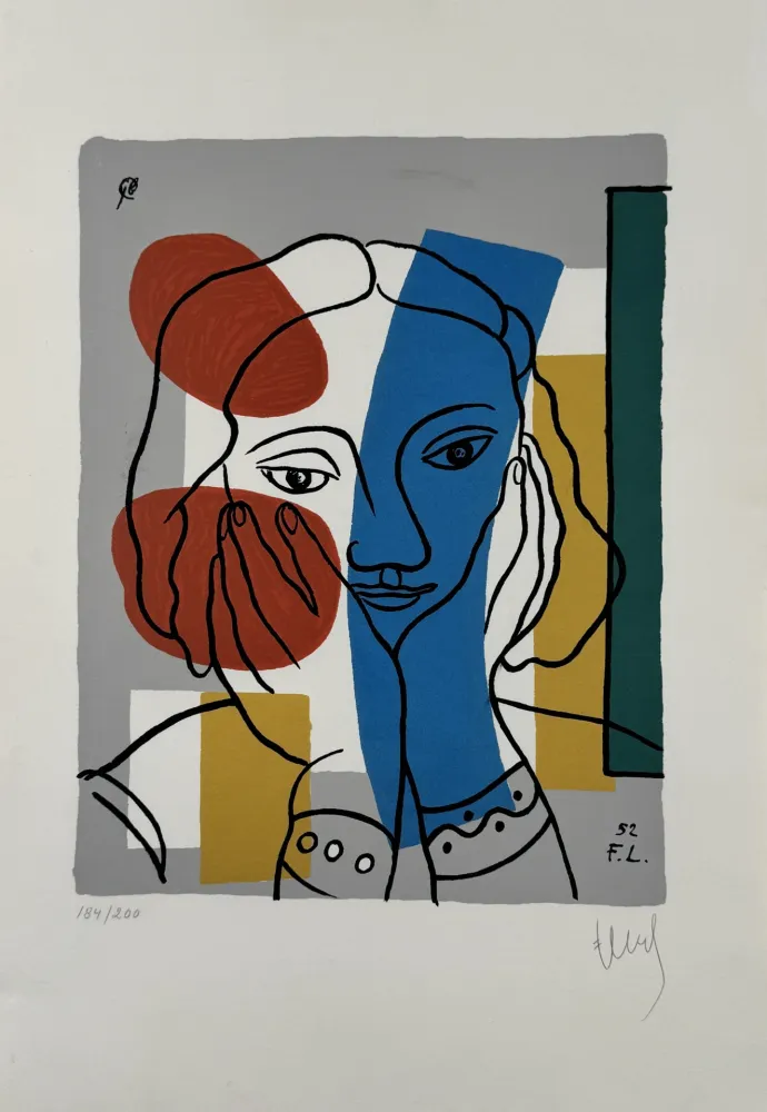 シルクスクリーン Leger - Portrait de femme 