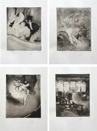 エッチング Legrand - POÈMES À L'EAU-FORTE. 1/20 suites à grandes marges des 30 eaux-fortes signées.‎ 