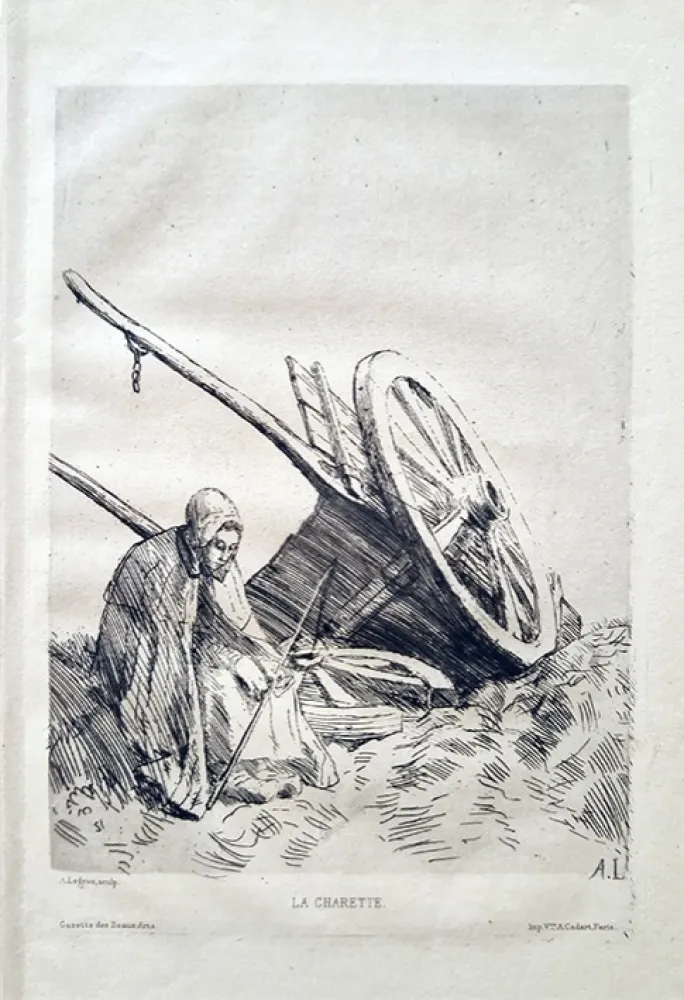 エッチング Legros - La charette
