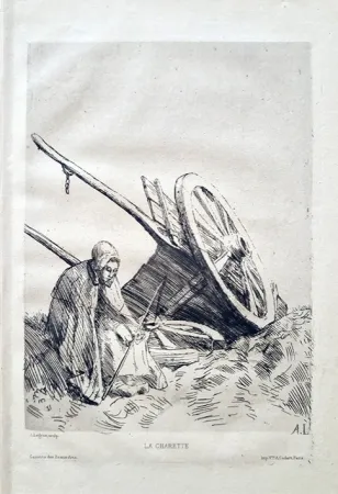 エッチング Legros - La charette