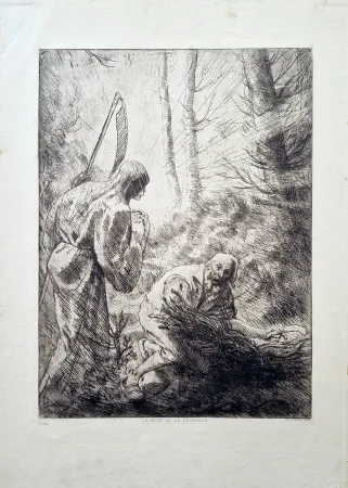 エッチング Legros - La mort et le bucheron
