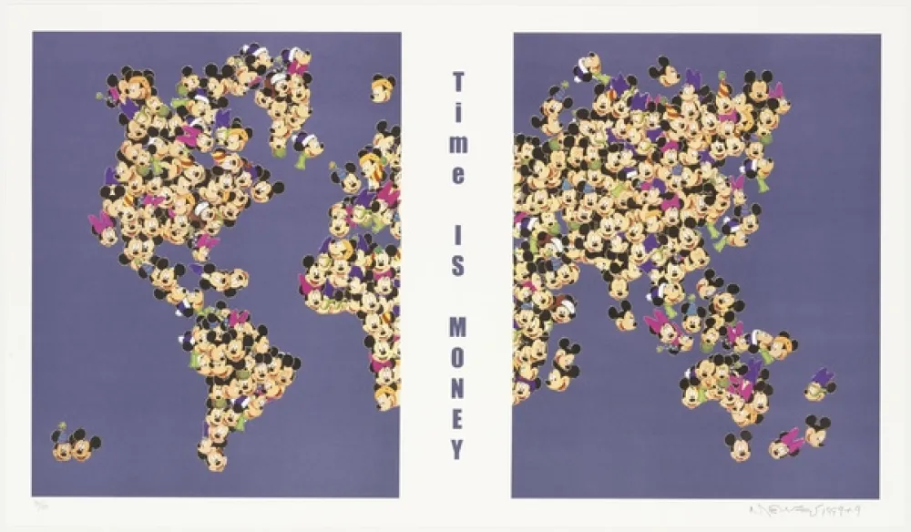 リトグラフ Leirner - Time is money