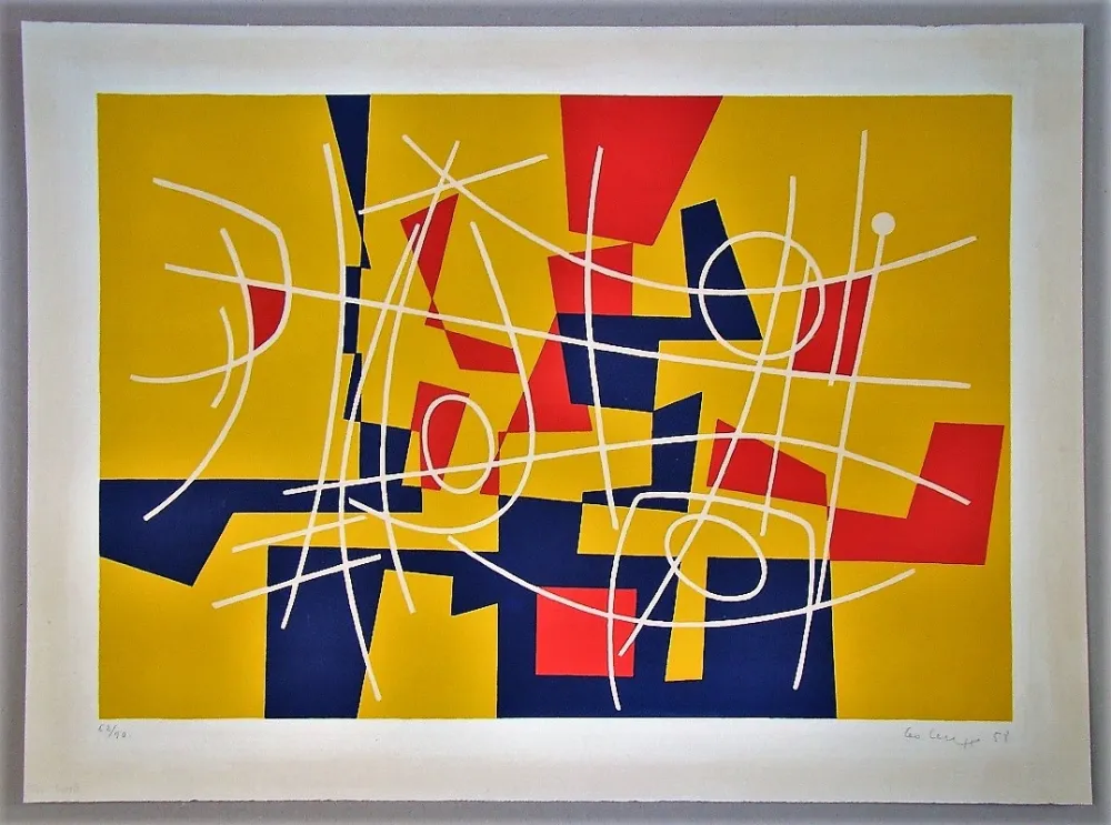 リトグラフ Leuppi - Composition - 1958