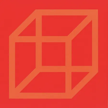 リノリウム彫版 Lewitt - Cubes in Color on Color (Yellow/Red)_copy