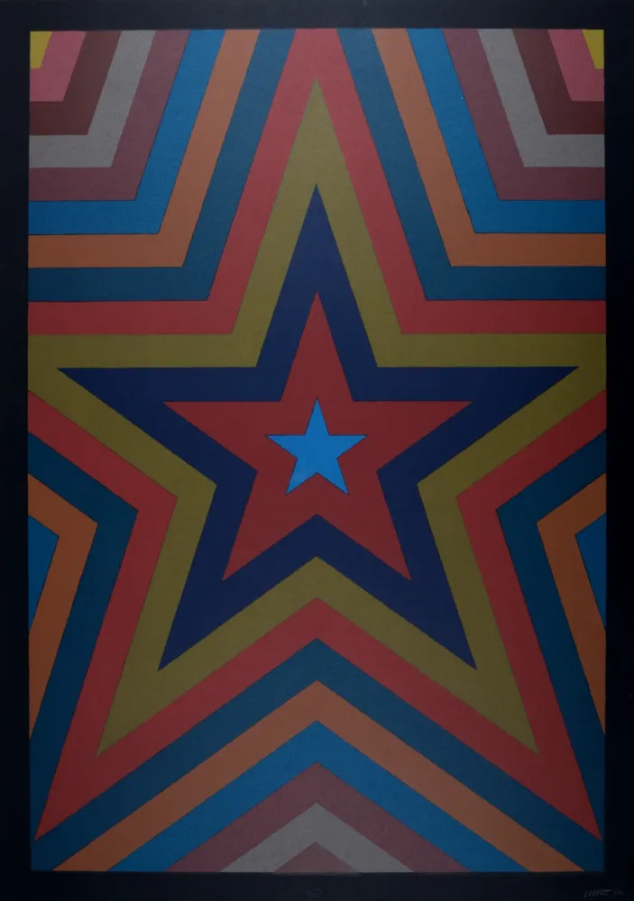 シルクスクリーン Lewitt - Five Pointed Star with Color Bands