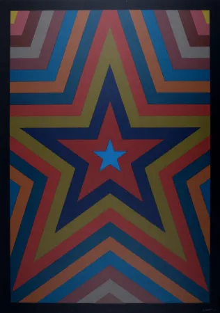 シルクスクリーン Lewitt - Five Pointed Star with Color Bands