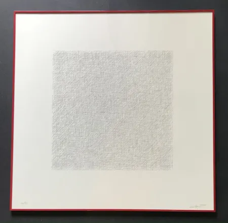 リトグラフ Lewitt - Sol LeWitt ( 1928 - 2007 ) - Lines of One Inch Four Directions Four Colors - hand-signed Lithography on Magnani paper - 1971