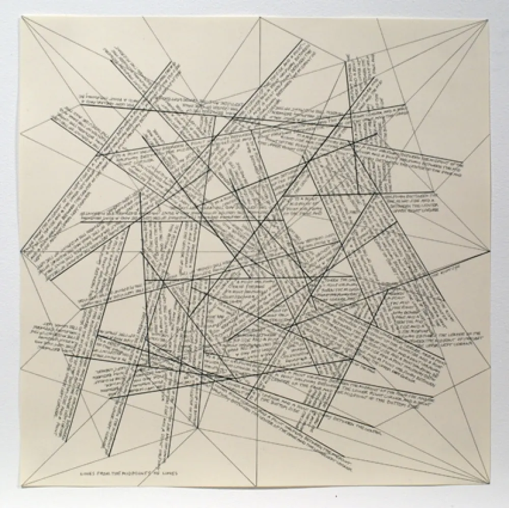 彫版 Lewitt - The Location of Lines. Lines from the Midpoints of Lines.