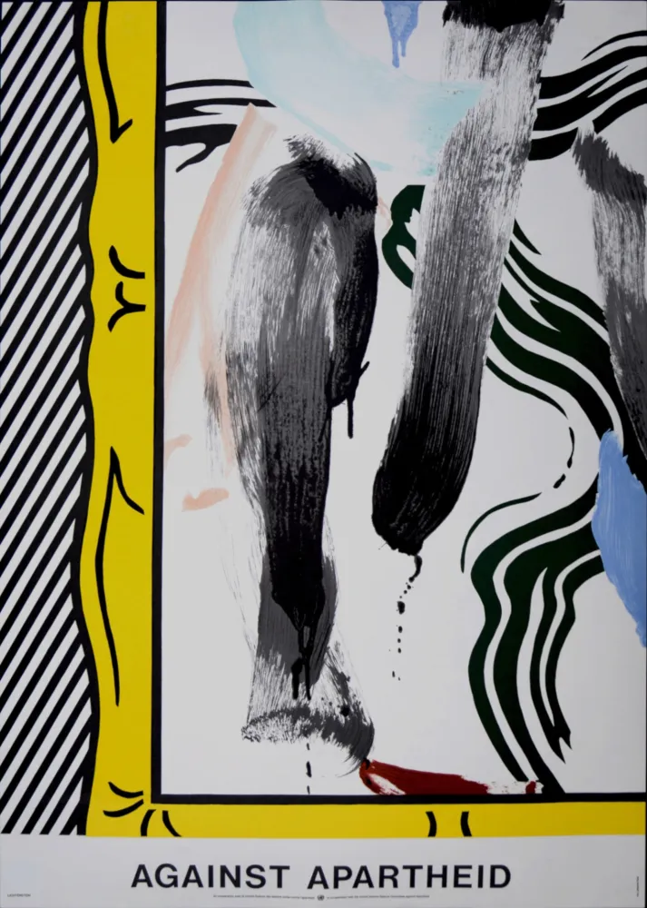 リトグラフ Lichtenstein - Against Apartheid, 1983 - Scarce first printing!