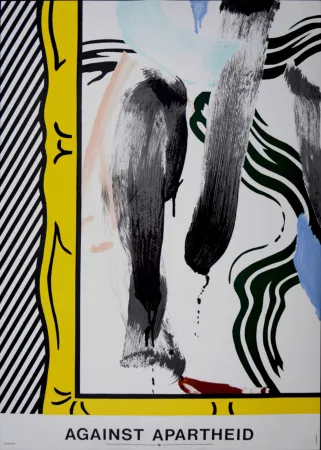 リトグラフ Lichtenstein - Against Apartheid, 1983 - Scarce first printing!