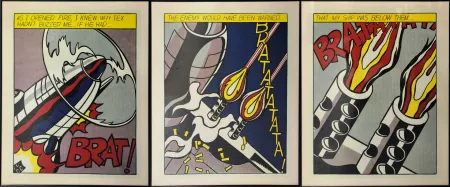 リトグラフ Lichtenstein - As I opened Fire, 1964. Tripytchon. 