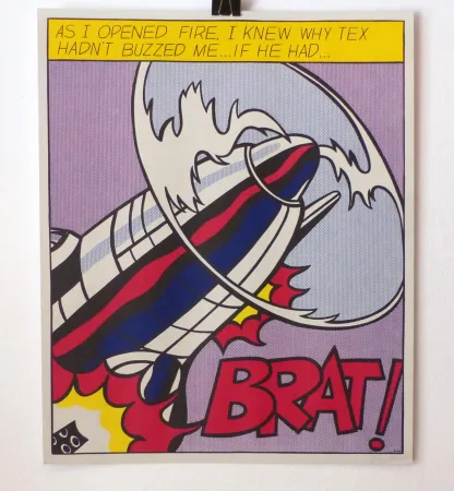リトグラフ Lichtenstein - As I opened fire. Lithographie signée. 