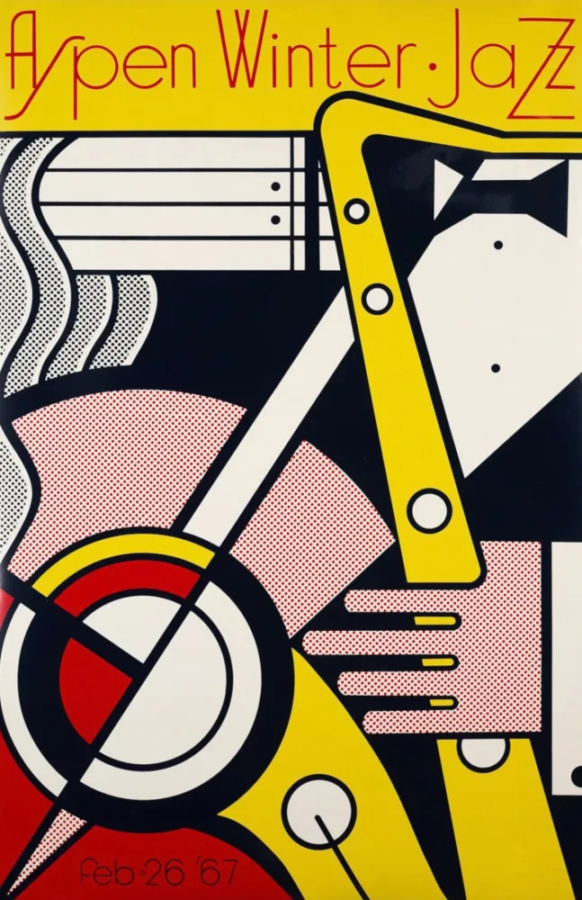 シルクスクリーン Lichtenstein - Aspen winter jazz, 1967