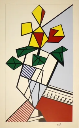シルクスクリーン Lichtenstein - Flowers