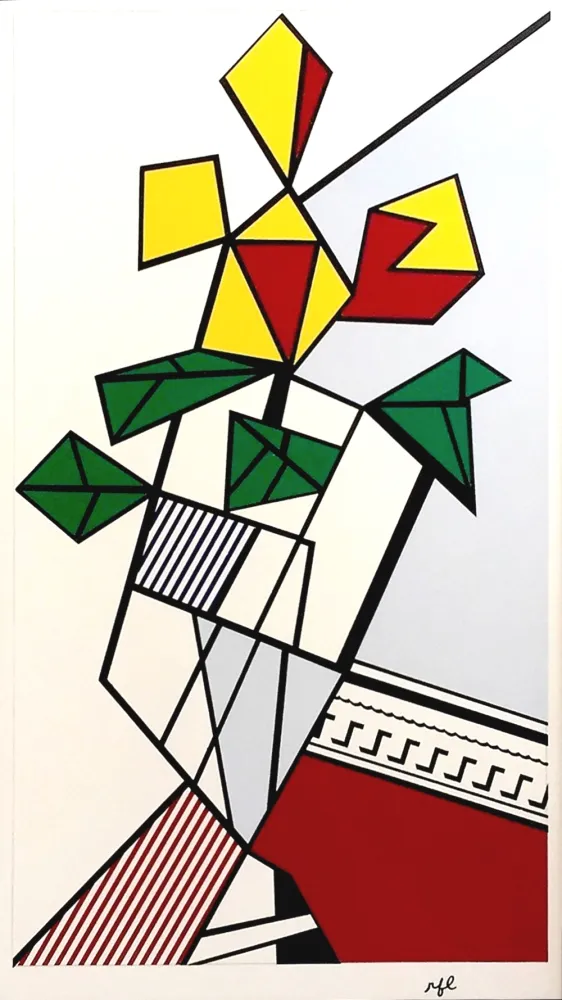 シルクスクリーン Lichtenstein - Flowers