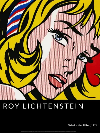 シルクスクリーン Lichtenstein - Girl with Hair Ribbon