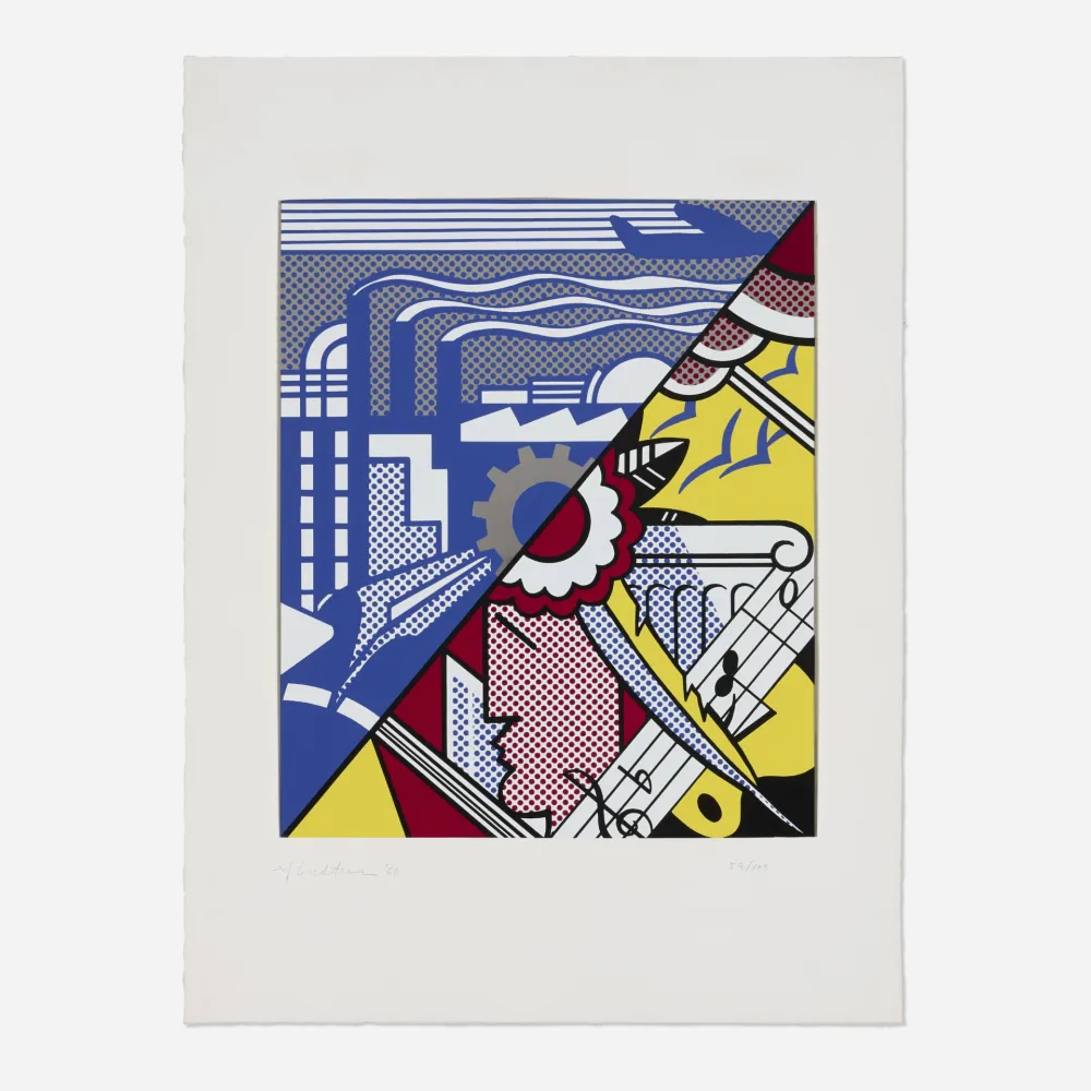 シルクスクリーン Lichtenstein - Industry and the Arts (I)