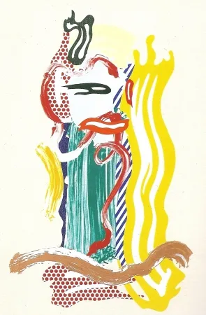 シルクスクリーン Lichtenstein - Portrait, Brushstrokes