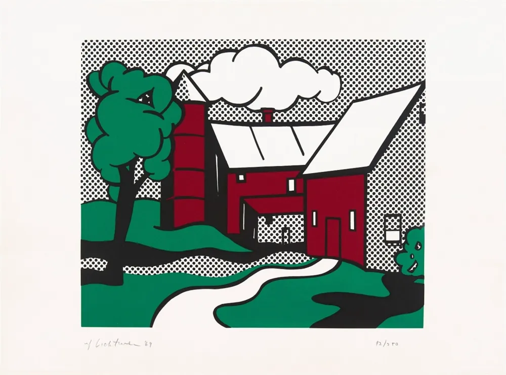 シルクスクリーン Lichtenstein - Red Barn