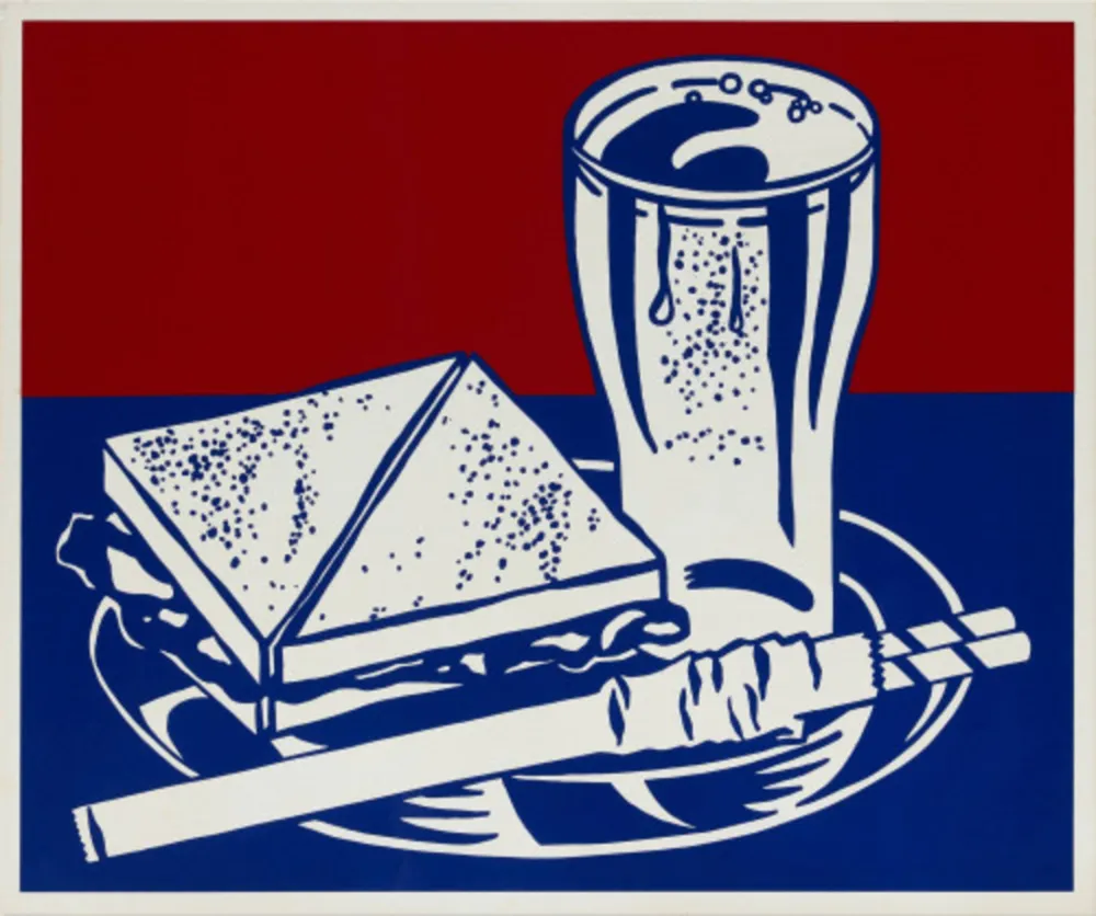 シルクスクリーン Lichtenstein - Sandwich and Soda