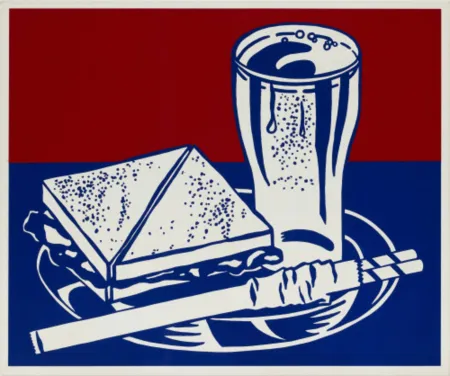 シルクスクリーン Lichtenstein - Sandwich and Soda