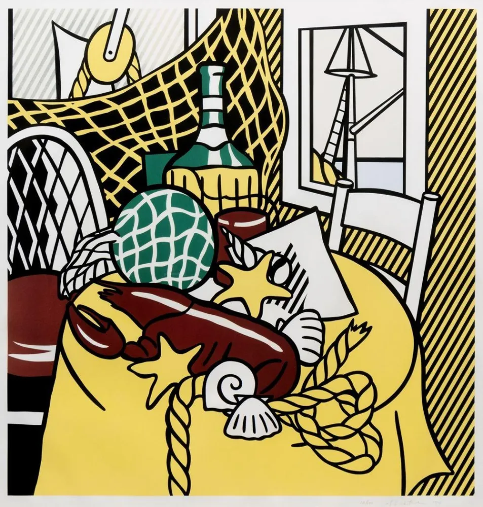 シルクスクリーン Lichtenstein - Still Life with Lobster