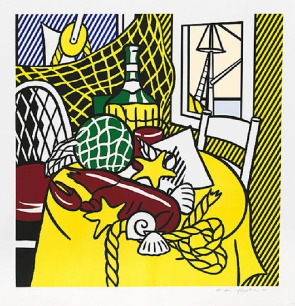 シルクスクリーン Lichtenstein - STILL LIFE WITH LOBSTER