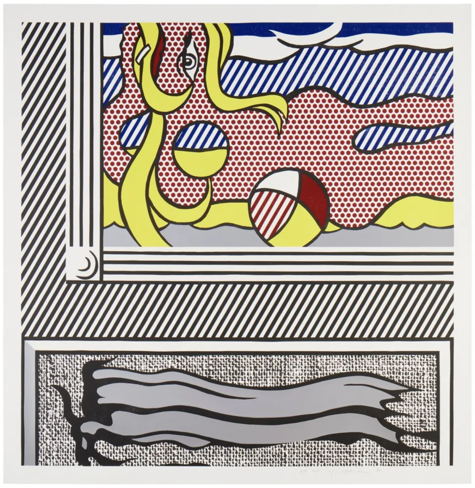 リトグラフ Lichtenstein - Two Paintings: Beach Ball