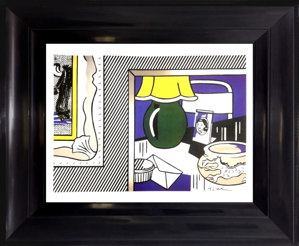 オフセット Lichtenstein - Two paintings: Green Lamp 1984