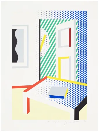 シルクスクリーン Lichtenstein - Virtual Interior with Book, 1996