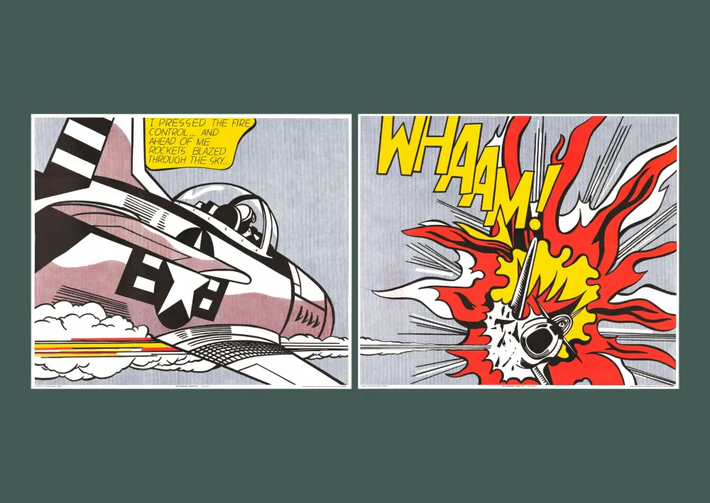 リトグラフ Lichtenstein - 'WHAAM!' 1986 Offset-lithograph Diptych Set