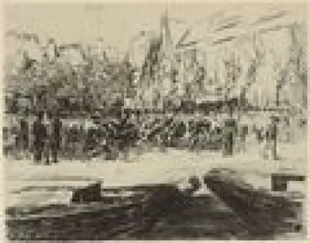 彫版 Liebermann - Rindermarkt in Leiden