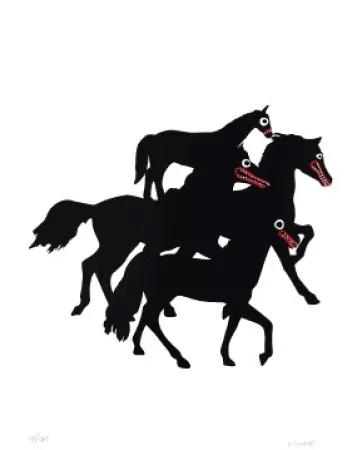 リトグラフ Linde - Horses