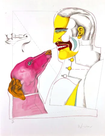 リトグラフ Lindner - Man's best friend