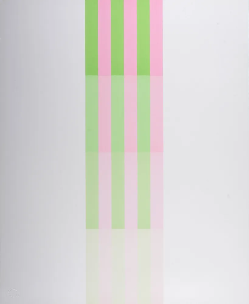 リトグラフ Lohse - Farbstreifen - Hand-signed