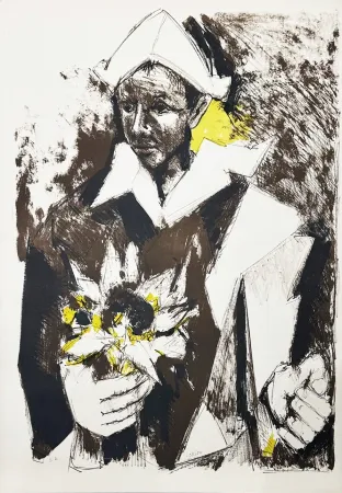 リトグラフ Lorjou - Arlequin au tournesol