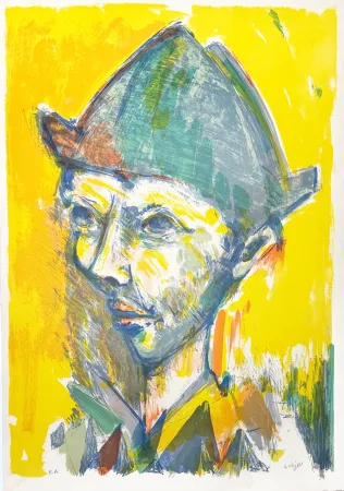 リトグラフ Lorjou - Arlequin jaune