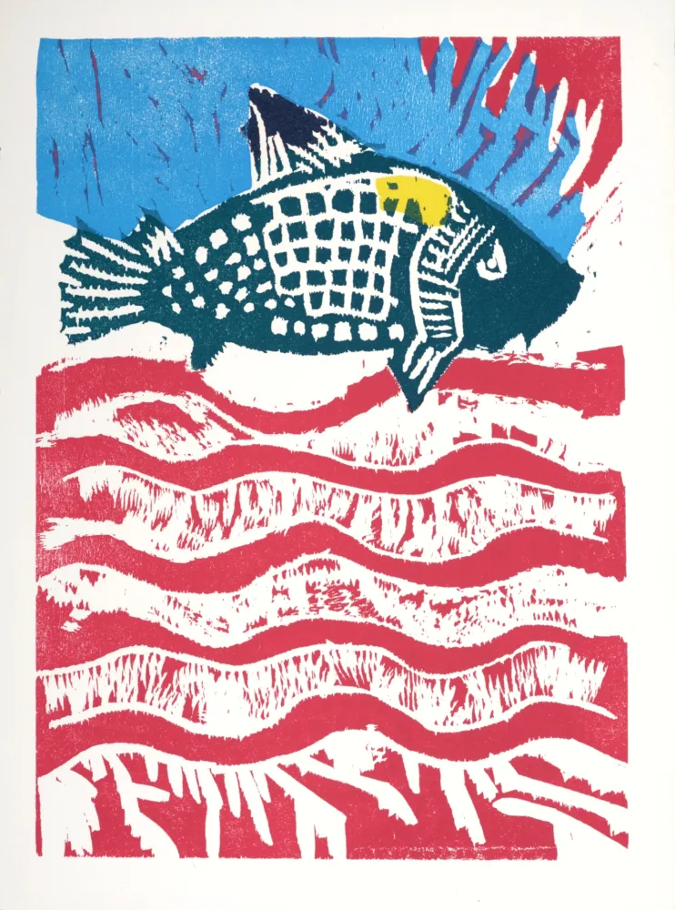 木版 Lorjou - La Carpe, 1965