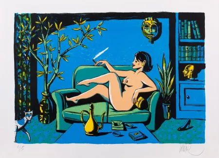 リトグラフ Loustal - Nu au Masque