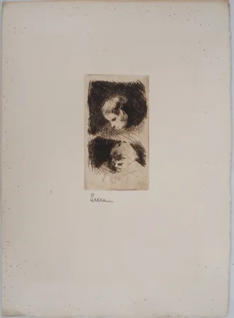 ポイントーセッシュ Luce - Maximilien LUCE - Etude d'un jeune enfant Vers 1890 - Gravure originale signée 