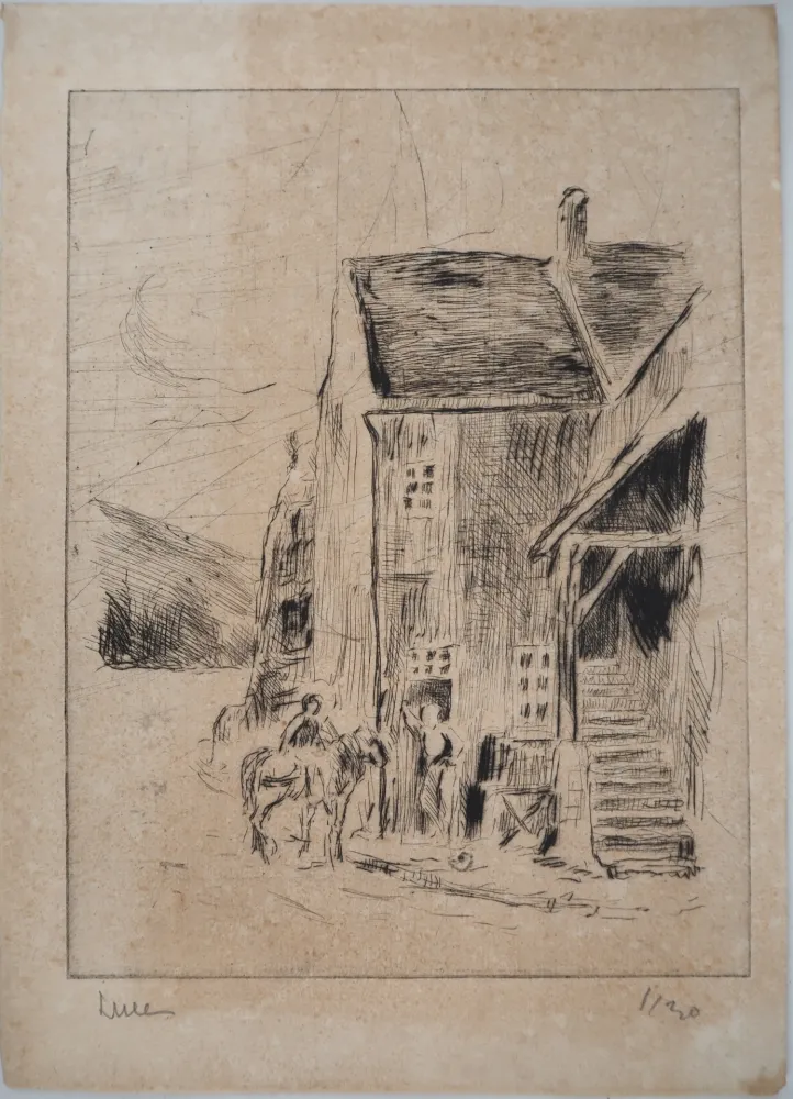 ポイントーセッシュ Luce - Maximilien LUCE - Maison de campagne Vers 1900 - Gravure originale- signée