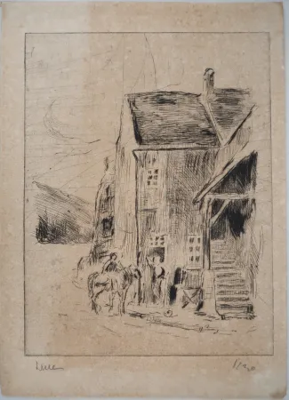 ポイントーセッシュ Luce - Maximilien LUCE - Maison de campagne Vers 1900 - Gravure originale- signée