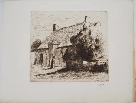 ポイントーセッシュ Luce - Maximilien LUCE - Maison villageoise à Bessy-sur-Cure Vers 1900 - Gravure originale signée